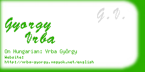 gyorgy vrba business card